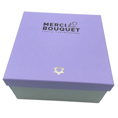 Square Box - Lavender Rose & Carnation Square Box - Lavender Rose & Carnation