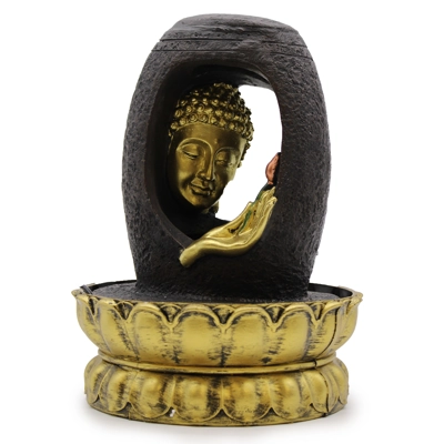 Tabletop Water Feature - 30cm - Golden Buddha & Vitarka Mu.. Tabletop Water Feature - 30cm - Golden Buddha & Vitarka Mu..
