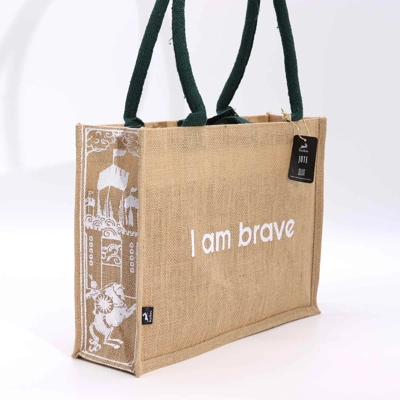 Hop Hare Jute Big Bag - I am Brave Hop Hare Jute Big Bag - I am Brave