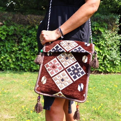 Chocolate Kilim Messenger Festival Bag Chocolate Kilim Messenger Festival Bag
