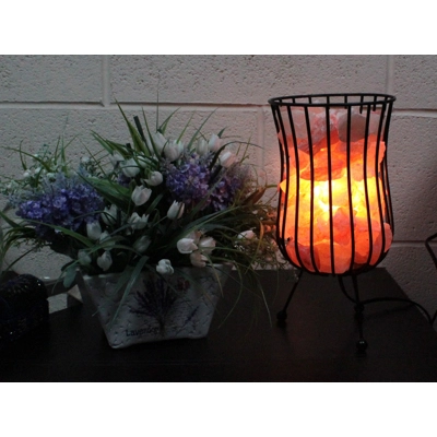 Tall Salt Rock Brazier, Pink Salt Chunks, Cable & Bulb Tall Salt Rock Brazier, Pink Salt Chunks, Cable & Bulb