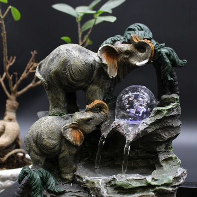 Tabletop Water Feature - 30cm - Elephant Family Tabletop Water Feature - 30cm - Elephant Family