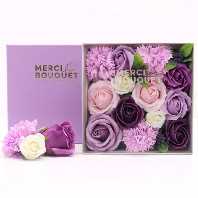Square Box - Lavender Rose & Carnation Square Box - Lavender Rose & Carnation
