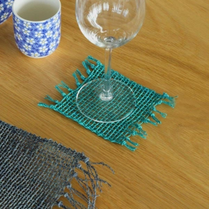 Set of 4 Seagrass Fringe Nat..