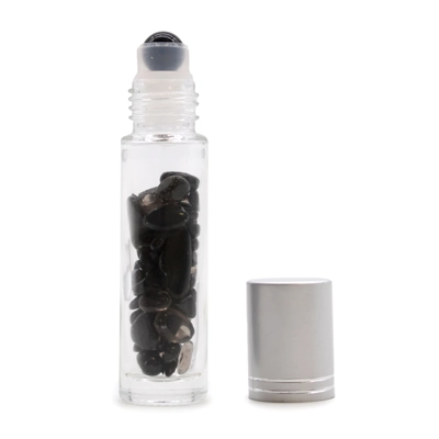 Gemstone Essential Oil Roller Bottle - Black Tourmaline - .. Gemstone Essential Oil Roller Bottle - Black Tourmaline - ..