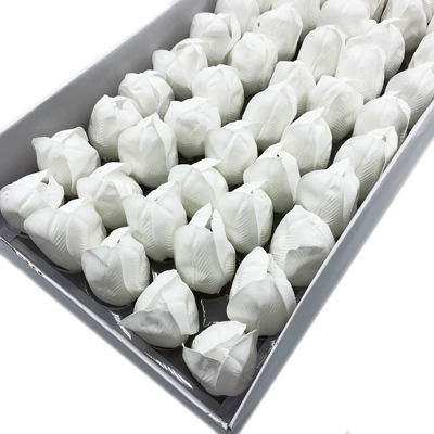 10x Craft Soap Flower - Med Tulip - White