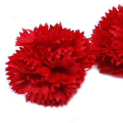 10x Craft Soap Flowers - Carnations - Red 10x Craft Soap Flowers - Carnations - Red