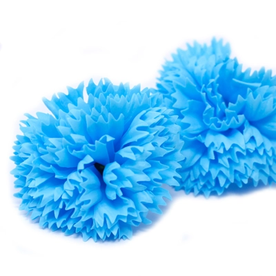 10x Craft Soap Flowers - Carnations - Sky Blue 10x Craft Soap Flowers - Carnations - Sky Blue