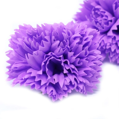 10x Craft Soap Flowers - Carnations - Violet 10x Craft Soap Flowers - Carnations - Violet