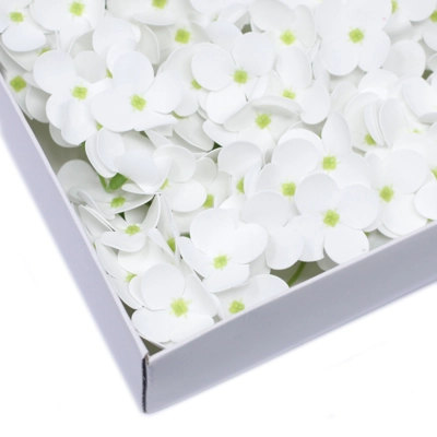 10x Craft Soap Flowers - Hyacinth Bean - White 10x Craft Soap Flowers - Hyacinth Bean - White
