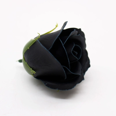 10x Craft Soap Flowers - Med Rose - Black With white Rim 10x Craft Soap Flowers - Med Rose - Black With white Rim
