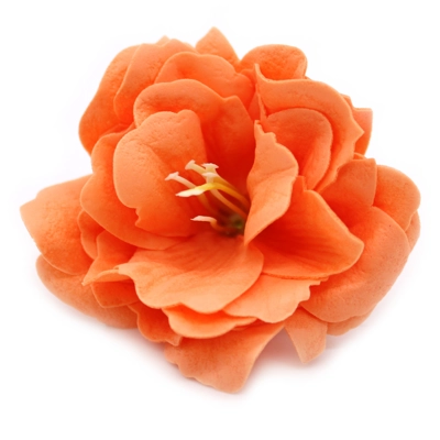 10x Craft Soap Flower - Small Peony - Orange