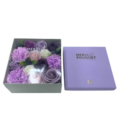 Square Box - Lavender Rose & Carnation Square Box - Lavender Rose & Carnation