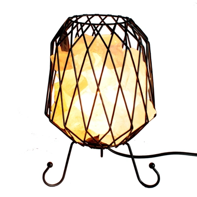 Mesh Salt Rock Brazier, White Salt Chunks, Cable & Bulb Mesh Salt Rock Brazier, White Salt Chunks, Cable & Bulb
