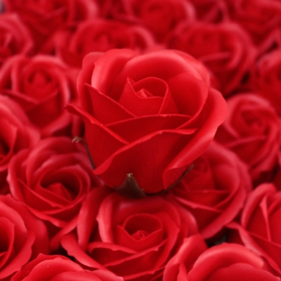 10x Craft Soap Flowers - Med Rose - Red 10x Craft Soap Flowers - Med Rose - Red
