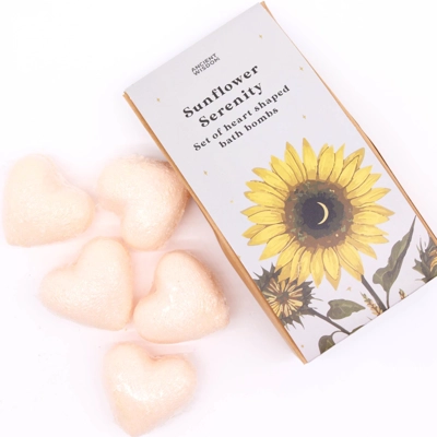 Sunflower Serenity Bath Heart Gift Set Sunflower Serenity Bath Heart Gift Set