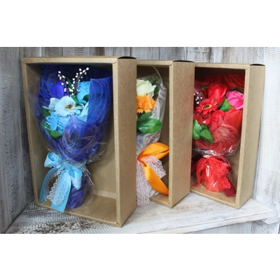 Boxed Hand Soap Flower Bouquet- Red Boxed Hand Soap Flower Bouquet- Red
