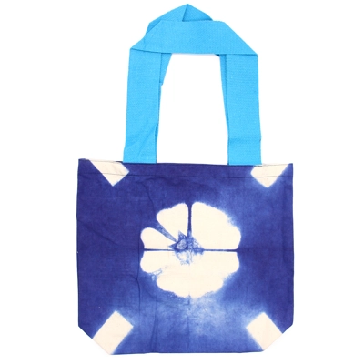 Natural Tye-Dye Cotton Bag (8oz) - 38x42x12cm - Blue Flowe.. Natural Tye-Dye Cotton Bag (8oz) - 38x42x12cm - Blue Flowe..