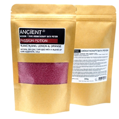 Aromatherapy Bath Potion in Kraft Bag 350g - Passion Aromatherapy Bath Potion in Kraft Bag 350g - Passion