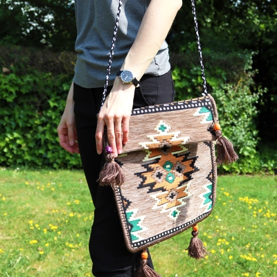 Biege Kilim Messenger Festival Bag Biege Kilim Messenger Festival Bag