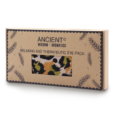Lavender Natural Cotton and Juco Eye Pillow in Gift Box - Night Leopard Lavender Natural Cotton and Juco Eye Pillow in Gift Box - Night Leopard