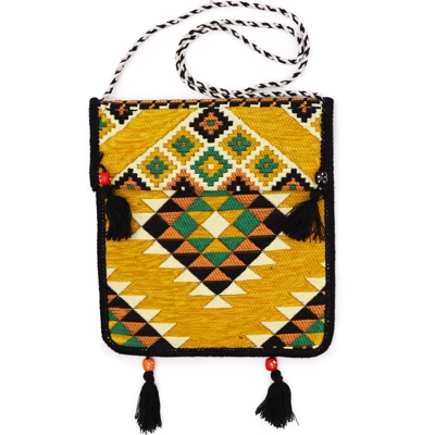 Yellow Kilim Messenger Festival Bag Yellow Kilim Messenger Festival Bag