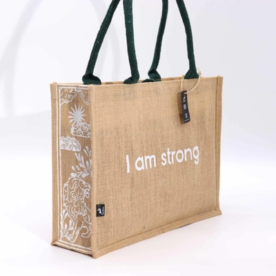 Hop Hare Jute Big Bag - I am Strong Hop Hare Jute Big Bag - I am Strong