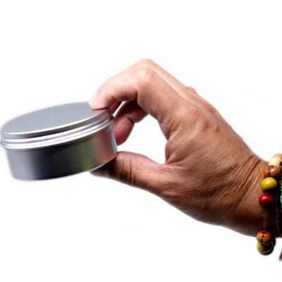 Aluminium Tin Box Round with Screw Top - 70x35mm Aluminium Tin Box Round with Screw Top - 70x35mm