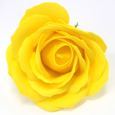 10x Craft Soap Flowers - Lrg Rose - Yello 10x Craft Soap Flowers - Lrg Rose - Yello