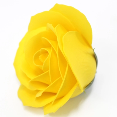 10x Craft Soap Flowers - Lrg Rose - Yello