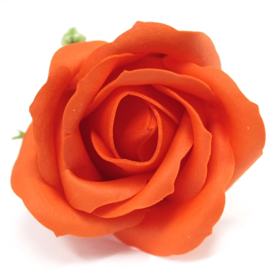 10x Craft Soap Flowers - Med Rose - Sunset Orange 10x Craft Soap Flowers - Med Rose - Sunset Orange