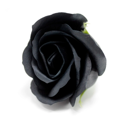 10x Craft Soap Flowers - Med Rose - Black 10x Craft Soap Flowers - Med Rose - Black