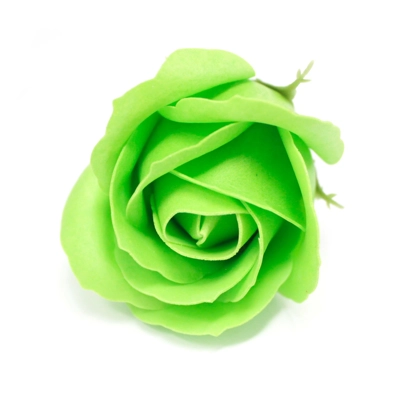 10x Craft Soap Flowers - Med Rose - Green 10x Craft Soap Flowers - Med Rose - Green
