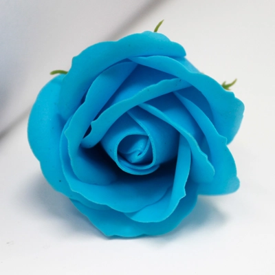 10x Craft Soap Flowers - Med Rose - Sky Blue 10x Craft Soap Flowers - Med Rose - Sky Blue