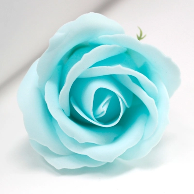 10x Craft Soap Flowers - Med Rose - Baby Blue 10x Craft Soap Flowers - Med Rose - Baby Blue