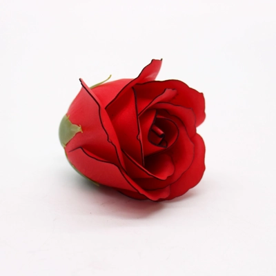 10x Craft Soap Flowers - Med Rose -Red With Black Rim 10x Craft Soap Flowers - Med Rose -Red With Black Rim