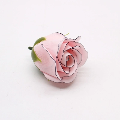 10x Craft Soap Flowers - Med Rose - Pink With Black Rim 10x Craft Soap Flowers - Med Rose - Pink With Black Rim