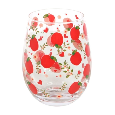 Apple Print Stemless Glass Apple Print Stemless Glass