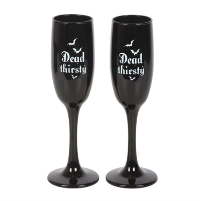 Set of 2 Dead Thirsty Champagne Flutes Set of 2 Dead Thirsty Champagne Flutes