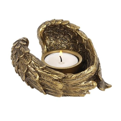 Antique Gold Angel Wing Tealight Candle Holder Antique Gold Angel Wing Tealight Candle Holder