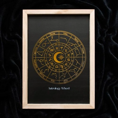 Black Astrology Wheel Framed Wall Art Print Black Astrology Wheel Framed Wall Art Print