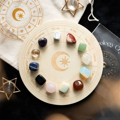 Astrology Wheel Crystal Grid Set Astrology Wheel Crystal Grid Set