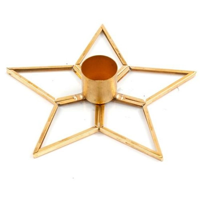 Gold Star Glass and Metal Candle Holder Gold Star Glass and Metal Candle Holder