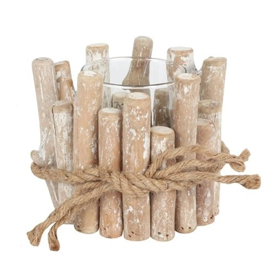 White Washed Driftwood Candle Holder White Washed Driftwood Candle Holder