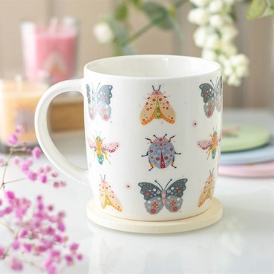 Floral Bug Print Mug Floral Bug Print Mug
