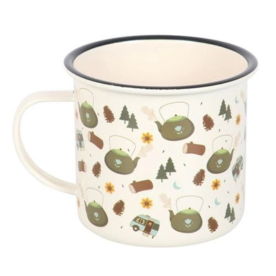 Camping Print Enamel Mug Camping Print Enamel Mug
