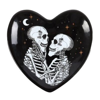 Skeleton Couple Heart Trinket Dish Skeleton Couple Heart Trinket Dish