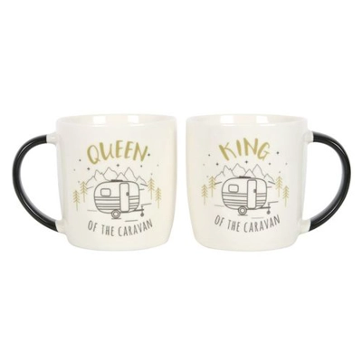King and Queen Couples Caravan Mug Set