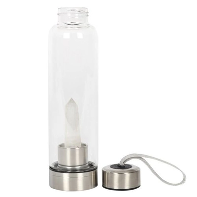 Clear Quartz Energising Glass Water Bottle Clear Quartz Energising Glass Water Bottle