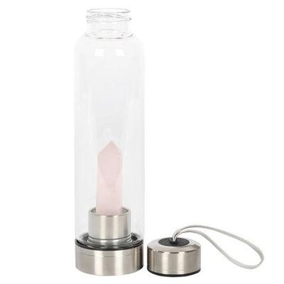 Rose Quartz Purifying Glass Water Bottle Rose Quartz Purifying Glass Water Bottle